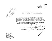 Донесение военного коменданта Штаба СВАГ С. С. Максимова военному прокурору СВАГ о побеге 05.10.47 г. из помещения караула немца М.Дельц. ГАРФ, ф. 7317, оп. 7, д. 147, л. 149.