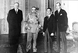 Г.-А. фон Мольтке, Ю. Пилсудский, Й. Геббельс, Ю. Бек. Варшава, 15.06.1939 г.