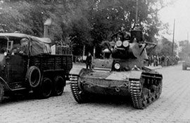 Танки 29 легкотанковой бригады на улицах Брест-Литовска 22.09.1939 г.