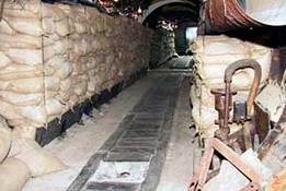 Представители международной прессы входят в штольню.