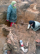 Рабочий момент раскопок.