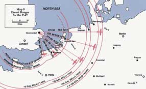 Зона действий истребителей P-47 «Тандерболт».