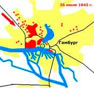 Карта налета 25.07.43.