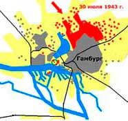 Карта налета 30.07.43.