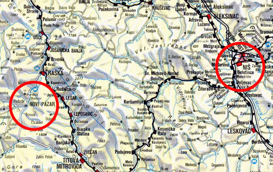 Карта железных дорог Югославии, 1980 г.