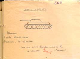 Схема расположения боевых повреждений машины 0412497.