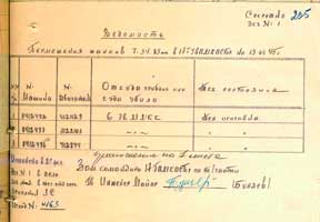 Ведомость перемещения трех танков Т-34-85 в 17 гв. мбр.