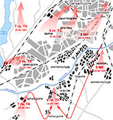 Схема действий 3 гв. ТА 24-26 апреля 1945 г.